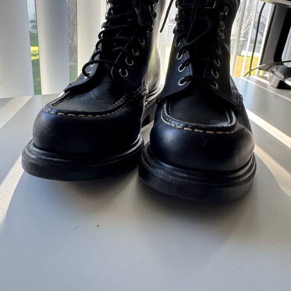 Vintage 2921 Black Chrome Moc Toe Leather Boots size 7D - Picture 4 of 14